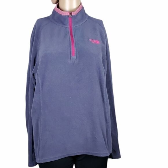 The Northface Purple Fleece 3/4 Zip Up Pullover - Picture 1 of 5